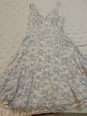 LIKE NEW Vince Camuto Blue Lace Fit and Flare Dress SIZE 10